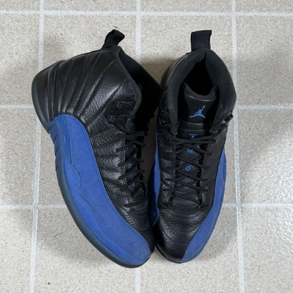 Air Jordan 12 Retro Black Game Royal Blue Mens Basketball Shoes 130690-014 Sz 10